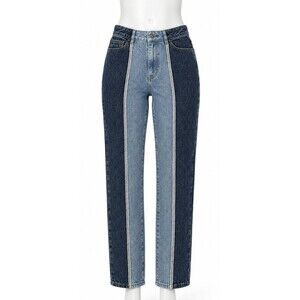 Womens Jeans Denim Colorblock Size 24 Y2K Retro Artsy Grunge Skater Punk Rock